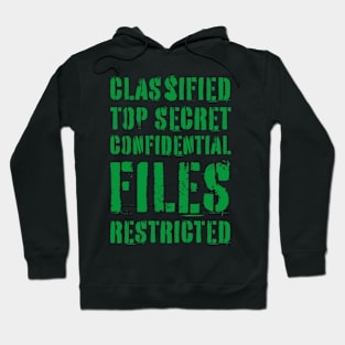 Classified Files Typography Stack (Green) Hoodie